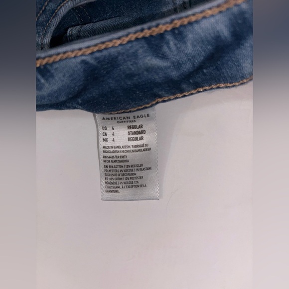 American Eagle Jeans Medium Wash Stretch Denim Casual Flare Fit Size 4 - Picture 6 of 11